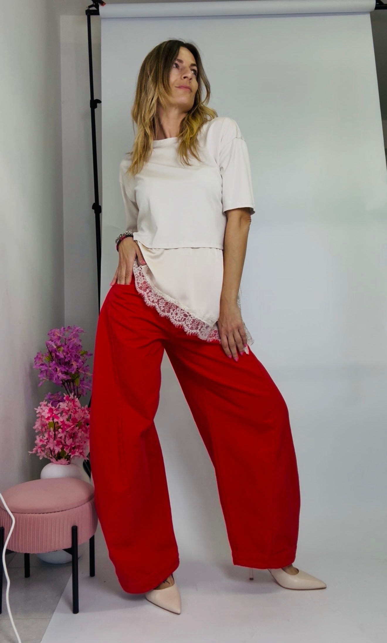 T-SHIRT con inserto in seta