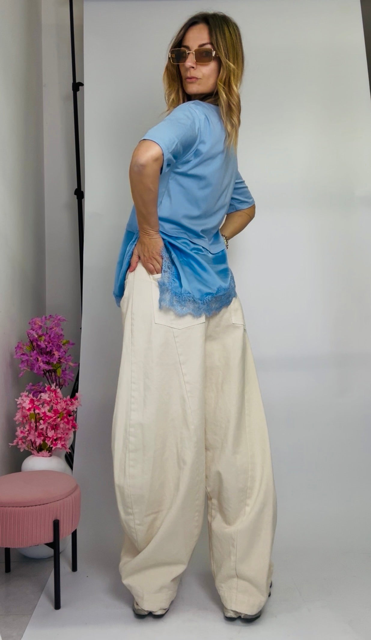 T-SHIRT con inserto in seta