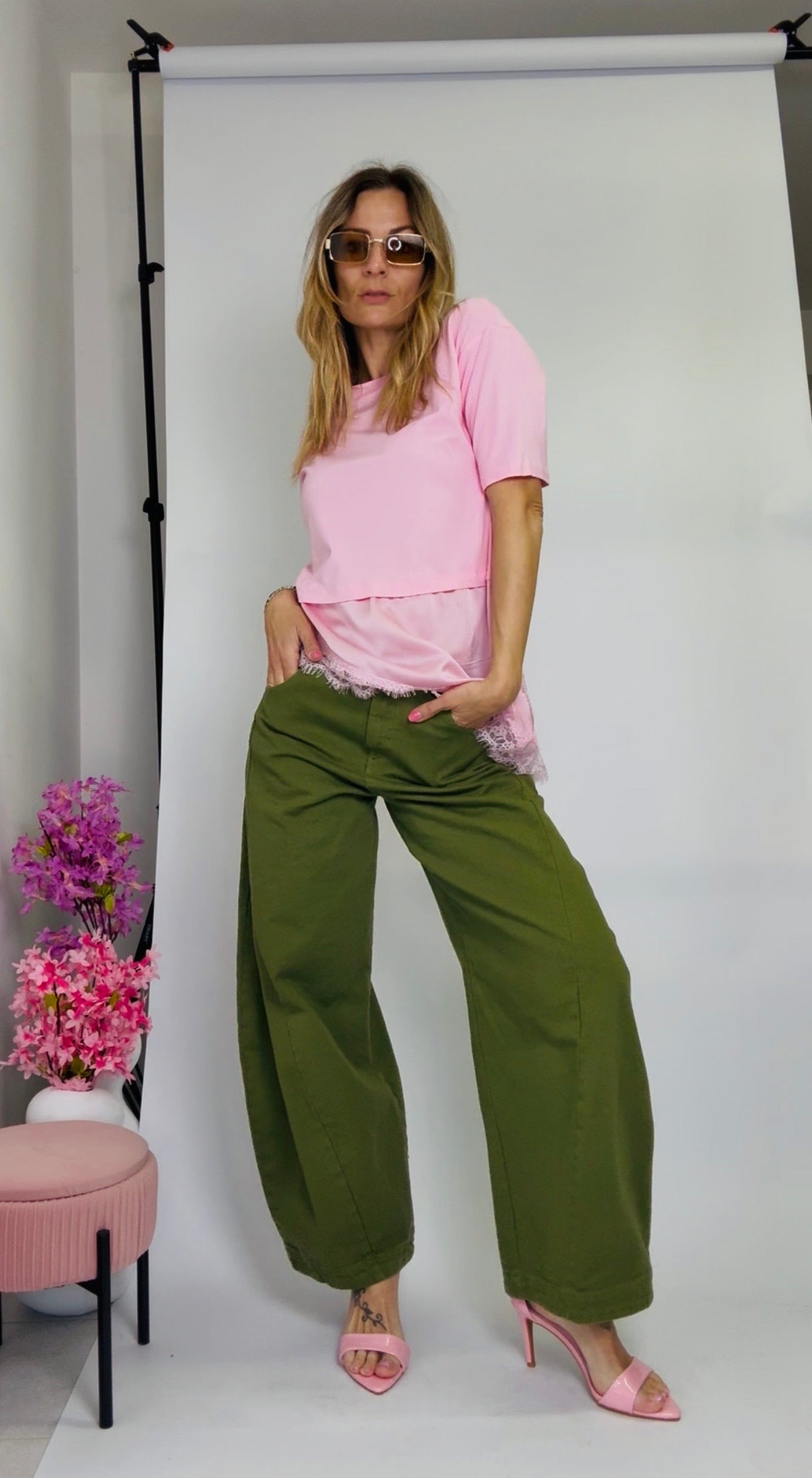 T-SHIRT con inserto in seta