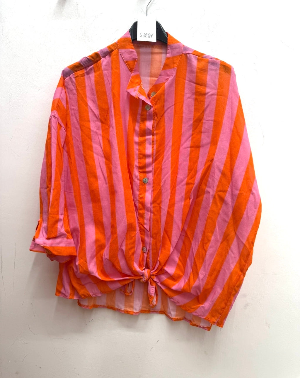 CAMICIA A RIGHE COLLO ALLA COREANA