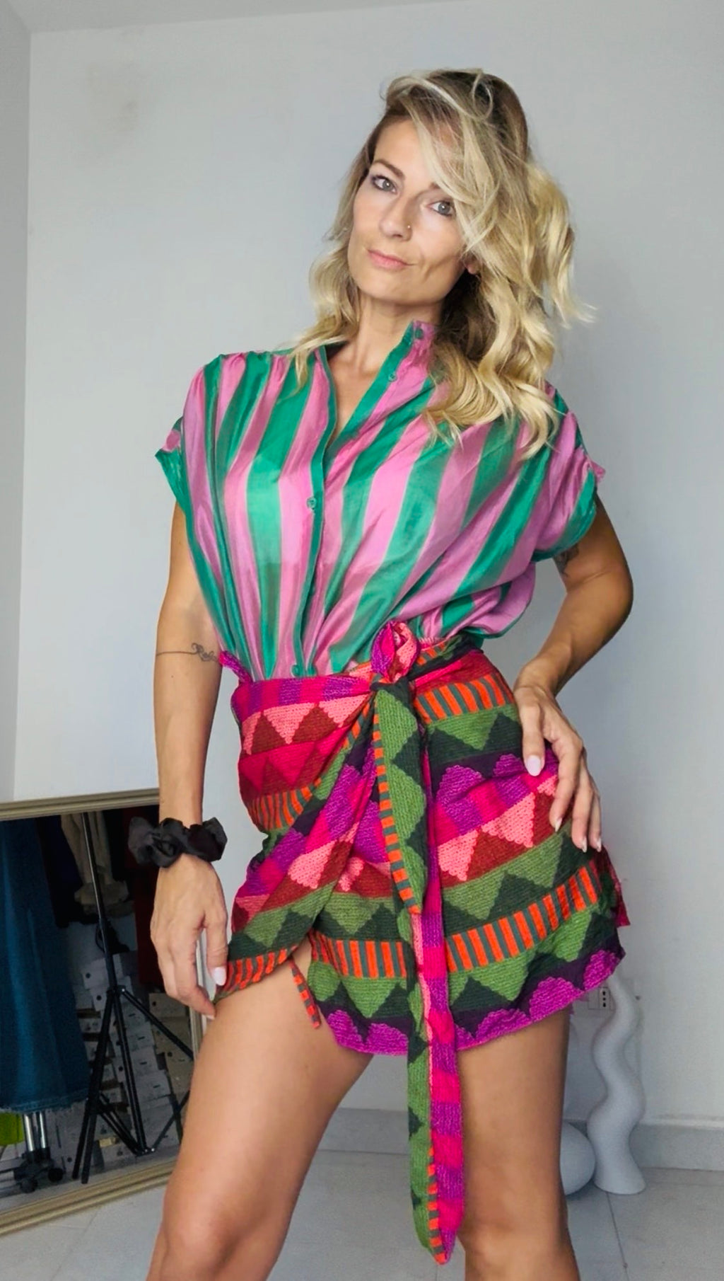 CAMICIA RIGHE MANICA CORTA