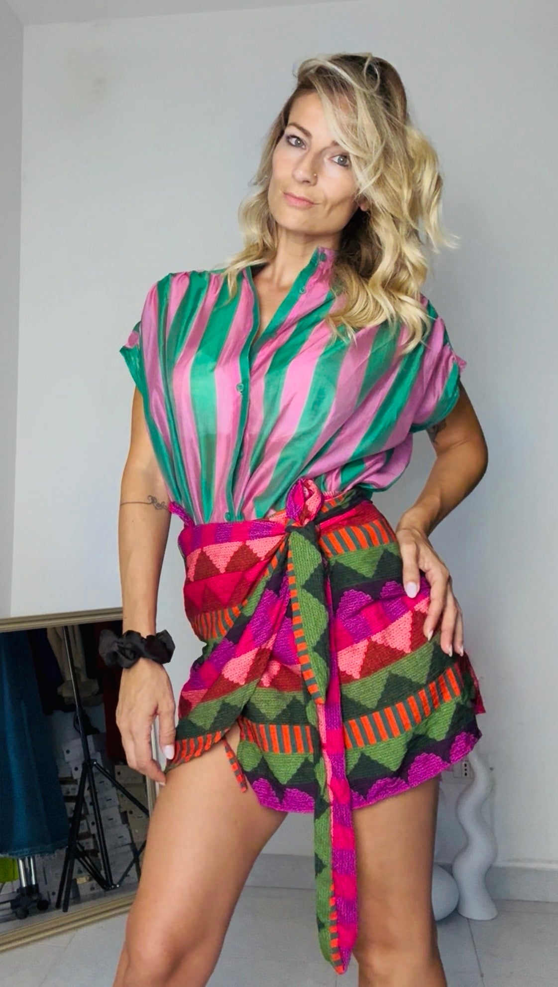 CAMICIA RIGHE MANICA CORTA