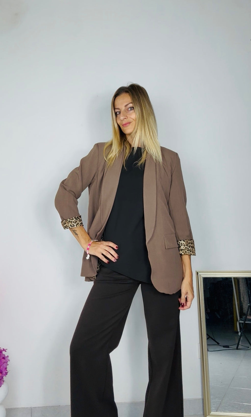 BLAZER con fodera interna leopardata