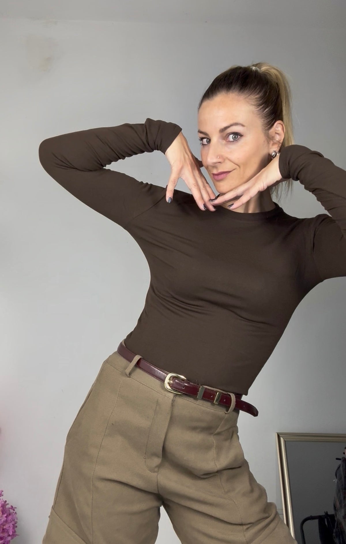 MAGLIA FELPATA GIROCOLLO LUMINA