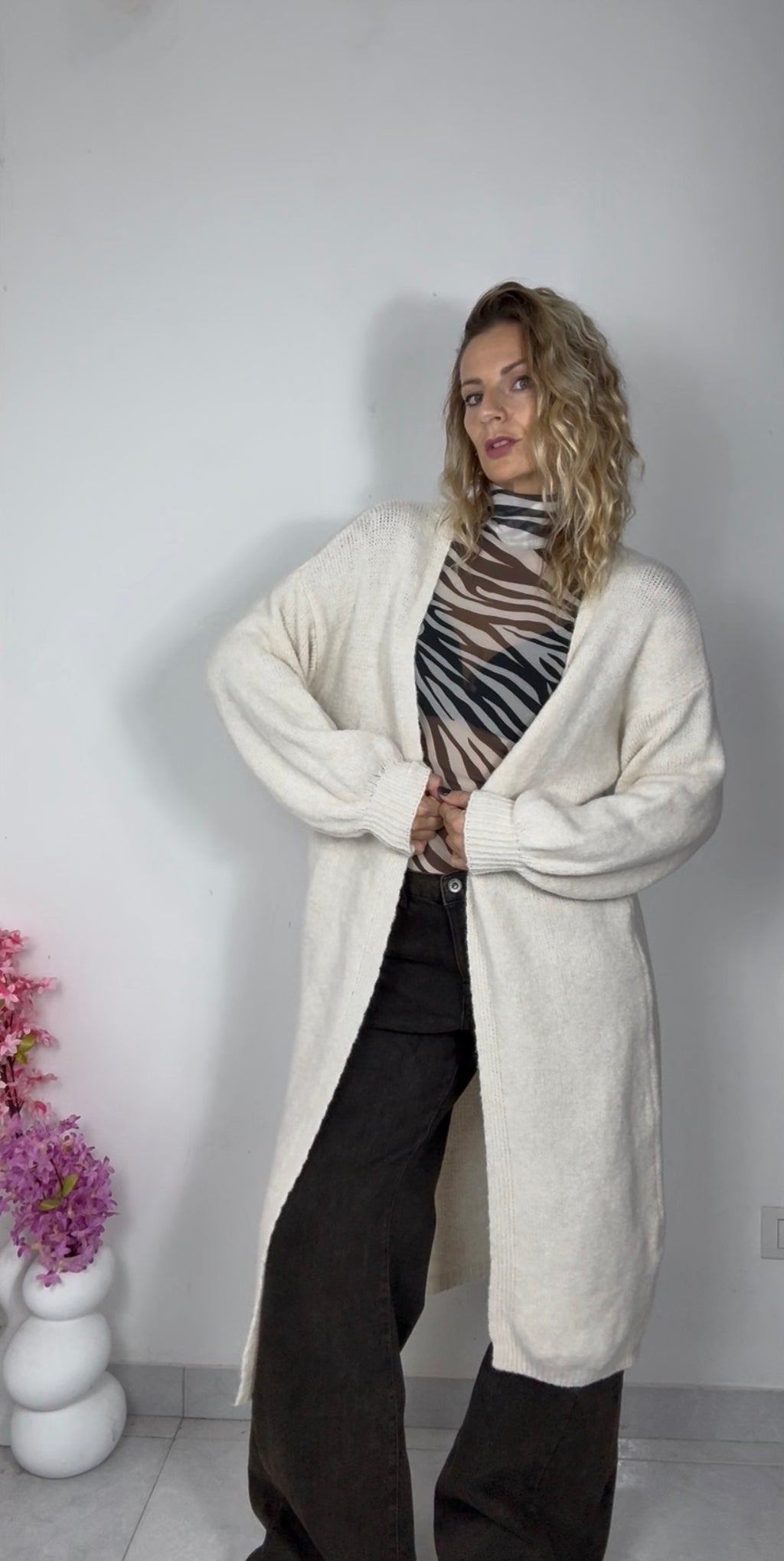 MAXI CARDIGAN MISTO LANA