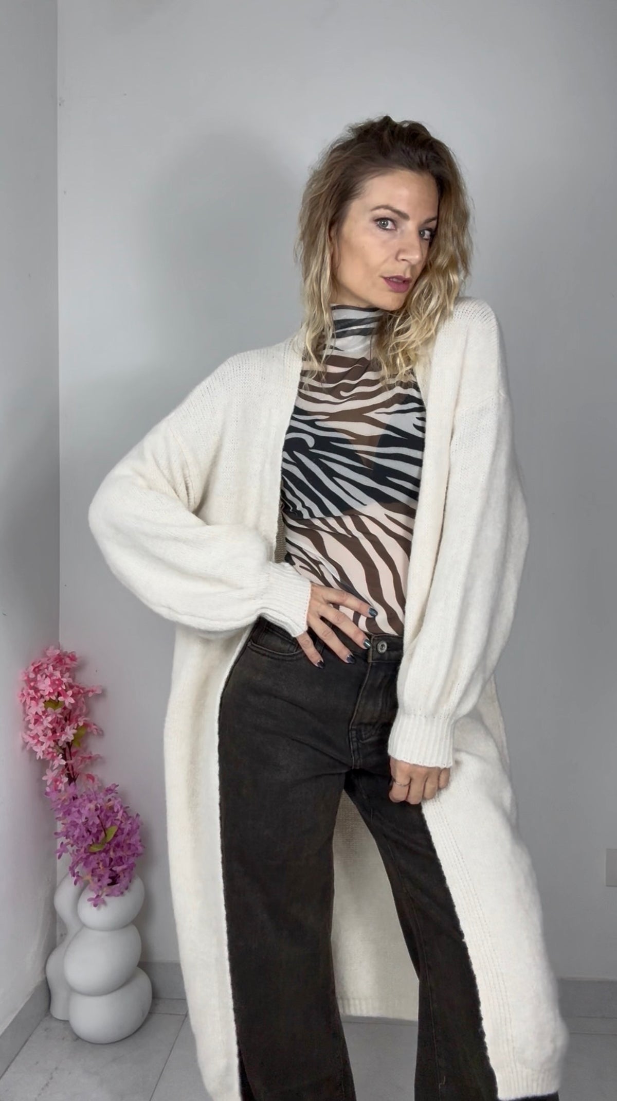 MAXI CARDIGAN MISTO LANA