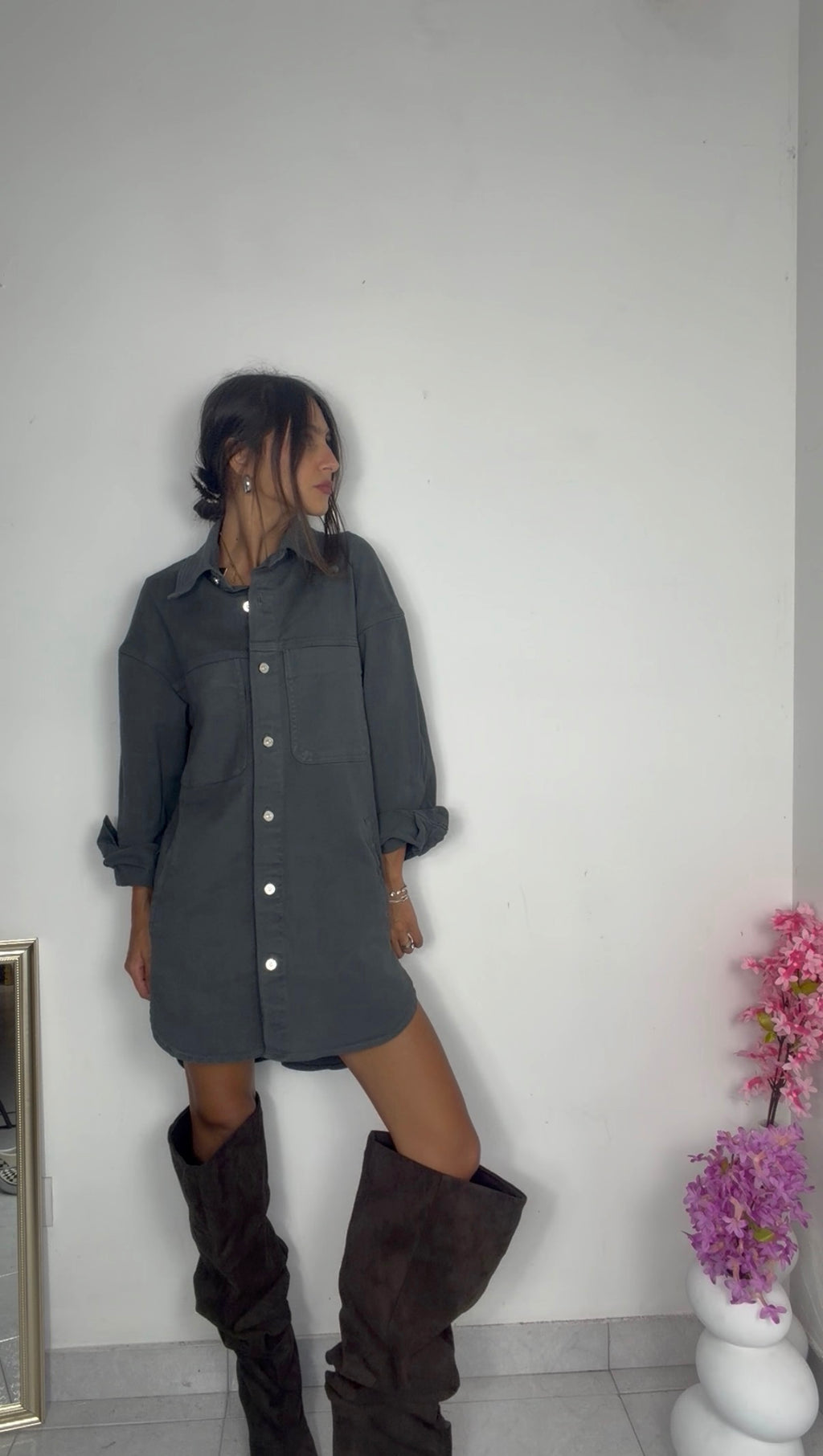 CAMICIA MAXI in DENIM